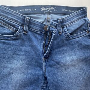 Wrangler Willow Ultimate Riding Jeans Boot Cut Women 30x34 Stretch Blue